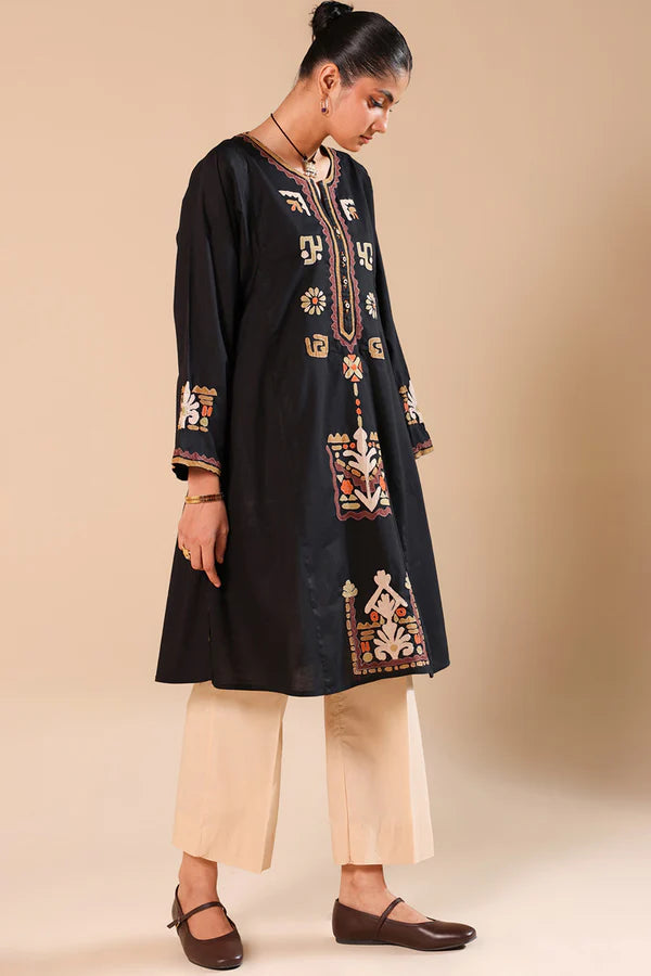 African Collage Appliqued Kurta